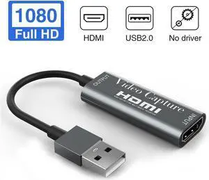 Rondaful Video Capture Card Lightweight Portable HDMI Live Video Recorder Game Capture Card for Laptop Live Broadcasting