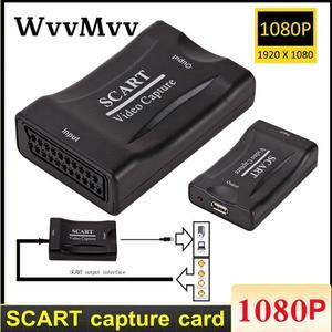 1080P USB 2.0 SCART Video Capture Card Accessories Grabber DVD Recording Record Box for Live Streaming Plug And Play Home