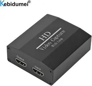 4K 1080P Video Grabber USB 2.0 Recorder Box Loop Out HDMI-compatible Video Capture Card for PS4 Game Live Streaming