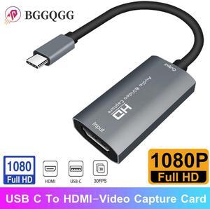HD HDMI to USB-C Video Capture Card 1080P Type C to HD-MI Video Capture Board Game Record Live Streaming Broadcast