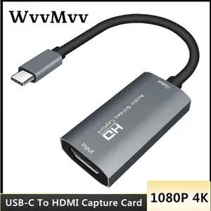 WvvMvv 1080P HDMI To USB-C Video Capture Card HD Type C to HD-MI Video Capture Board Game Record Live Streaming Broadcast WvvMvv 1080P HDMI To USB-C Video Capture Card HD Type C to HD-MI Video Capture Board Game Record Live Streaming Broadcast