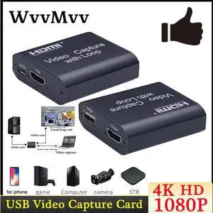 USB Video Capture Card HDMI-compatible To USB 2.0 HD 4K 1080P Video Recording Box For PS4 XBOX Phone Game Capture Broadcast TV