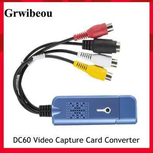 Grwibeou USB 2.0 Video Audio Capture Card Adapter Portable VHS DC60 DVD Video Capture Card Converter TV Tuner for Computer Win7