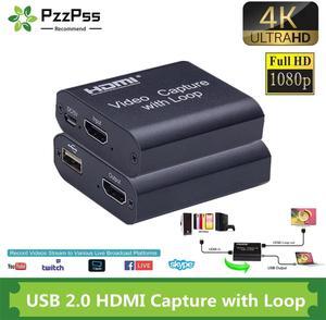 1080P 4K HDMI Video Capture Card HDMI To USB 2.0 Video Capture Board Game Record Live Streaming Broadcast TV Local Loop