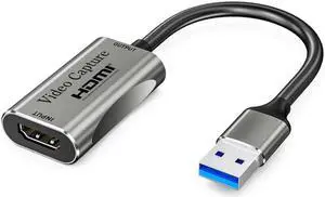 Capture Card USB to HDMI Projection Screen HD 1080P Audio and Video Capture Adapter Card Supports Live Recording OBS