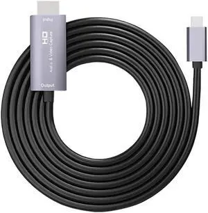 HDMI-Compatible to TYPE-C HD Audio and Video Capture Card Game Live Capture OBS Software Capture Card with Cable 2M