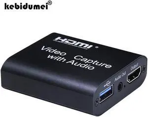 4K Loop Out Graphics Capture Card HDMI-compatible To USB 2.0 Video Recording Box Mic In Audio Out for PC Game Live Streaming