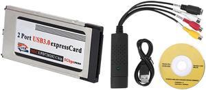 Video Audio VHS VCR USB Video Capture Card & High-Speed Dual 2 Port USB 3.0 Express Card 34Mm Slot Express Card