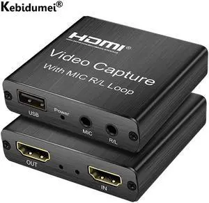 4K USB 2.0 HDMI-compatible Video Capture Card 1080p 30Fps Game Picture Video Grabber Recorder Box for OBS Live Streaming