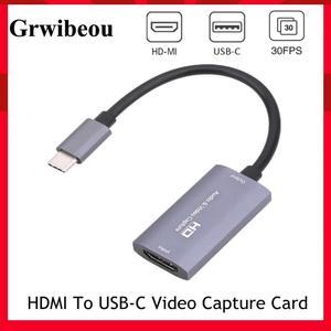 Grwibeou HD 1080P Z29A HDMI Input To USB-C Output Audio Video Capture Card Fot Phone / Computer Game Live Plug And Play Captures