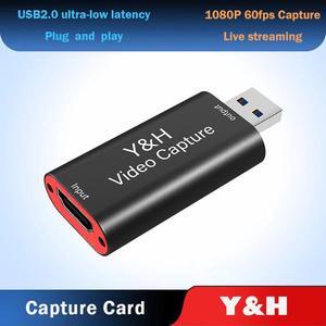 4K Video Capture Card USB2.0 HDMI-compatible Video Grabber Record Box for PS4 Game DVD Camcorder HD Camera Recording Live Stream
