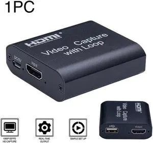 HDMI Video Capture Card Screen Recorder USB2.0 1080P High Definition Game Capture Streamer Device with Loop