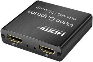 USB 2.0 to HDMI-compatible Video Card Graphics Capture Card Recording Box Video Recorder Mic In Audio Out for Live Streaming
