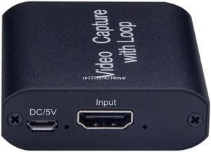 HDMI-compatible Video Capture Card Screen Recorder USB2.0 1080P High Definition Game Capture Streamer Device with Loop