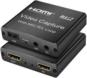 USB 2.0 4K Loop HDMI-compatible HD Video Capture Card Mic Input Audio 1080p Videocapture Game Live Streaming Box Recording Plate