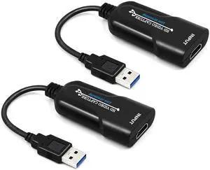 2Pcs Capture Card USB 2.0, Video Capture Card USB to HDMI-Compatible, 1080P Video Recorder for Definition Acquisition