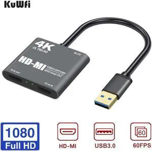 4K HD-MI Game Capture Card HD-MI to USB3.0 Video Audio Capture Full HD1080p Record for Streaming Teaching Meeting Live Broadcast