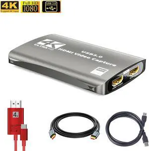 4K 60hz Video Capture Card USB 3.0 Loop-out HDMII-compatible with Audio Mic in Streaming Broadcasting for PS4 5 Nintendo Switch