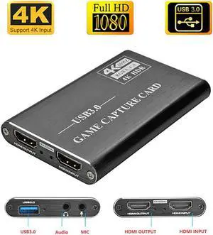 4K HDMI-compatible Game video capture Card USB3.0 1080P Grabber Dongle hdmi capture card for OBS Capturing Game Game Live