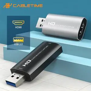 CABLETIME 4K Video Capture HDMI Capture Card USB 3.0 2.0 60FPS for Switch Camera Live Streaming Recording PS4 DVD Recorder
