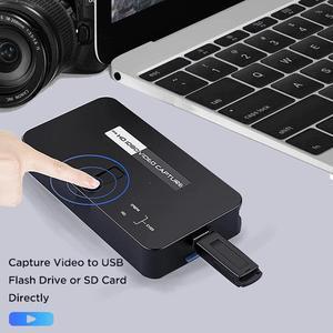 HD 1080P Game Capture Card USB Disk/SD Card Video Capture Support Mic in with HDMI-compatible/YPBPR/AV