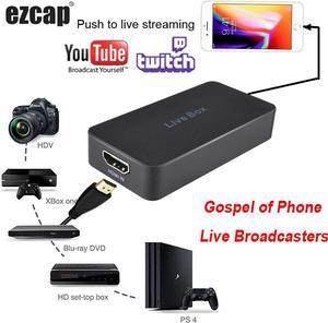 Smart Phone Live Streaming Box PC Game Video Capture Card for PS4 XBOX Camera TV Box HDMI Record To for IPhone IOS Android Phone