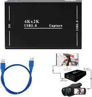 4K USB 3.0 HDMI-compatible Video Capture Card 1080p Game Record Box Live Streaming Device for PS4 PS5 Xbox HD Camera for IPhone