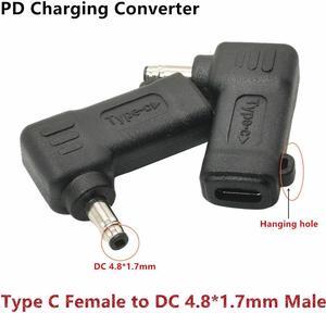 65W PD USB Type C Female Input to DC 4.8mm x 1.7mm Male Power Charging Adapter for Pavilion DV2000 DV4000 DV5000 DV6000(4817a)