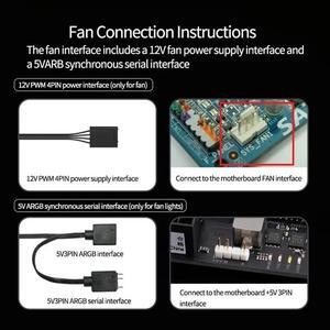 TEUCER FD200 200mm ARGB Computer Case Fan 5V 3PIN LED Cooling Fans Desktop PC Case Accessories
