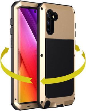For Samsung Galaxy Note 10 Plus Case Luxury Doom Armor Dirt Shock Metal Phone Cases For Samsung Galaxy Note10+ Case(Gold)