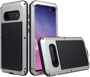 For Samsung Galaxy S10 plus Case Luxury Doom Armor Dirt Shock Metal Phone Cases For Samsung Galaxy S10+ Case(Silver)