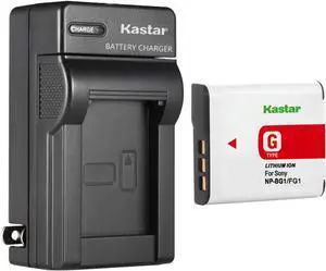 Kastar 1-Pack NP-BG1 Battery and AC Wall Charger Replacement for Sony Cyber-shot DSC-W70, Cyber-shot DSC-W80, Cyber-shot DSC-W85, Cyber-shot DSC-W90, Cyber-shot DSC-WX1, Cyber-shot DSC-WX10 Camera