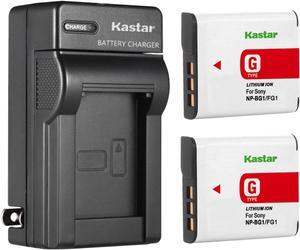 Kastar 2-Pack NP-BG1 Battery and AC Wall Charger Replacement for Sony Cyber-shot DSC-HX20V, Cyber-shot DSC-HX30, Cyber-shot DSC-HX30V, Cyber-shot DSC-N1, Cyber-shot DSC-N2, Cyber-shot DSC-T20 Camera