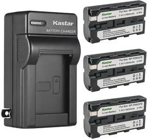 Kastar 3-Pack Battery and AC Wall Charger Replacement for Z Cam E2-S6 Super 35 6K Cinema Camera, Z Cam E2-F6 Full-Frame 6K Cinema Camera, Z Cam E2-F8 Full-Frame 8K Cinema Camera