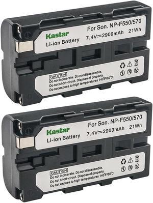 Kastar 2-Pack NP-F570 Battery 7.4V 2900mAh Replacement for Sony HXR-NX5 HXR-NX5R MPK-DVF4 MVC-CD1000 MVC-CD400, Cyber-shot DSC-CD100 DSC-CD250 DSC-CD400 DSC-D700  Camera