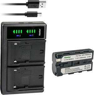 Kastar 1-Pack BNP-F550/F570 attery and LTD2 USB Charger Replacement for Sony HVR-HD1000 HVR-M10 HVR-V1 HVR-Z1 HVR-Z5 HVR-Z7 HVR-AU1 HXR-MC1500 HXR-MC2000 HXR-MC2500 HXR-NX100 HXR-NX3 HXR-NX5 Camera