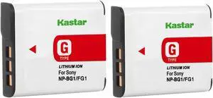Kastar 2-Pack Battery Replacement for Sony Cyber-shot DSC-WX1, Cyber-shot DSC-WX10 Camera, Sony NP-BG1 NPBG1, NP-FG1 NPFG1, G Type Battery, Sony BC-CSG, BC-CSGD, BC-CSGE Charger