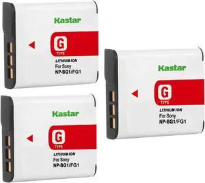Kastar 3-Pack Battery Replacement for Sony Cyber-shot DSC-HX20, Cyber-shot DSC-HX20V, Cyber-shot DSC-HX30, Cyber-shot DSC-HX30V, Cyber-shot DSC-N1, Cyber-shot DSC-N2, Cyber-shot DSC-T20 Camera