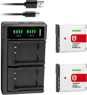 Kastar 2-Pack NP-BG1 Battery and LTD2 USB Charger Replacement for Sony Cyber-shot DSC-H50, Cyber-shot DSC-H55, Cyber-shot DSC-H70, Cyber-shot DSC-H90, Cyber-shot DSC-HX5, Cyber-shot DSC-HX5V Camera
