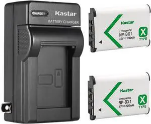 Kastar 2-Pack NP-BX1 Battery and AC Wall Charger Replacement for Sony Cyber-shot DSC-HX90, Cyber-shot DSC-HX90V, Cyber-shot DSC-HX99, Cyber-shot DSC-RX1, Cyber-shot DSC-RX1R Digital Camera