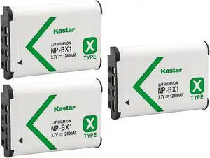 Kastar 3-Pack NP-BX1 Battery Replacement for Sony Cyber-shot DSC-RX100M3 (RX100 III), Cyber-shot DSC-RX100M4 (RX100 IV), Cyber-shot DSC-RX100M5 (RX100 V), Cyber-shot DSC-RX100M6 (RX100 VI) Camera