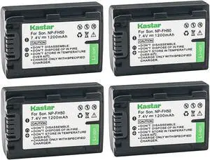 Kastar 4-Pack NP-FH50 Battery 7.4V 1200mAh Replacement for Sony HDR-SR100, HDR-SR11, HDR-SR12, HDR-SR200, HDR-SR220, HDR-SR30, HDR-SR300, HDR-SR40, HDR-SR42, HDR-SR45, HDR-SR47, HDR-SR5 Camera Kastar 4-Pack NP-FH50 Battery 7.4V 1200mAh Replacement for Sony HDR-SR100, HDR-SR11, HDR-SR12, HDR-SR200, HDR-SR220, HDR-SR30, HDR-SR300, HDR-SR40, HDR-SR42, HDR-SR45, HDR-SR47, HDR-SR5 Camera