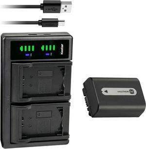 Kastar 1-Pack NP-FH50 Battery and LTD2 USB Charger Replacement for Sony DCR-DVD108, DCR-DVD109, DCR-DVD110, DCR-DVD115, DCR-DVD150, DCR-DVD202, DCR-DVD203, DCR-DVD205, DCR-DVD304, DCR-DVD305