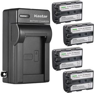Kastar 4-Pack Battery and AC Wall Charger Replacement for Sony DCR-DVD100, DCR-DVD101, DCR-DVD200, DCR-DVD201, DCR-DVD300, DCR-DVD301, DCR-DVD91, DCR-HC14, DCR-HC15, DCR-HC88, DCR-PC6, DCR-PC8