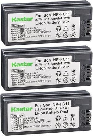 Kastar 3-Pack NP-FC11 Battery 3.7V 1100mAh Replacement for Sony Cybershot DSC-V1, Cybershot DSC-F77, Cybershot DSC-F77E, Cybershot DSC-F77A, Cybershot DSC-FX77, Cybershot DSC-P10 Camera