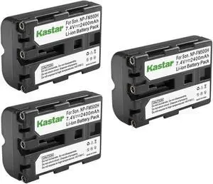 Kastar 3-Pack NP-FM500H Battery 7.4V 2400mAh Replacement for Sony Alpha A550, DSLR-A550B, DSLR-A550H, DSLR-A550L, DSLR-A550Y, DSLR-A560, 560, Alpha A560, DSLR-A560B, DSLR-A560H, DSLR-A560L Camera