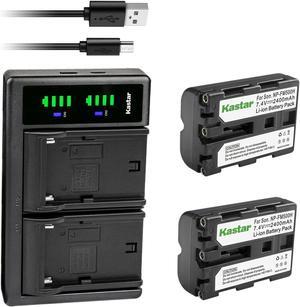 Kastar 2-Pack Battery and LTD2 USB Charger Replacement for Sony NP-FM500 NP-FM500H Battery, BC-VM10 AC-SQ950 Charger, Sony DSLR-A200 A300 A350 DSLR-A450 DSLR-A500 A550 A560 A580 A700 A850 A900 Camera