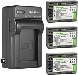 Kastar 3-Pack Battery and AC Wall Charger Replacement for Sony DCR-DVD203, DCR-DVD205, DCR-DVD304, DCR-DVD305, DCR-DVD403, DCR-DVD404, DCR-DVD405, DCR-DVD505, DCR-DVD602, DCR-DVD605, DCR-DVD653 Kastar 3-Pack Battery and AC Wall Charger Replacement for Sony DCR-DVD203, DCR-DVD205, DCR-DVD304, DCR-DVD305, DCR-DVD403, DCR-DVD404, DCR-DVD405, DCR-DVD505, DCR-DVD602, DCR-DVD605, DCR-DVD653