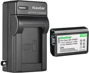 Kastar 1-Pack NP-FW50 Battery and AC Wall Charger Replacement for Sony NP-FW50, W Series Battery, Sony BC-VW1 BC-TRW Charger, Sony VG-C1EM, VG-C2EM Battery Grip, Sony DSC-RX10, 7, 6400, 6500 Camera
