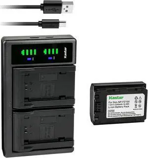 Kastar 1-Pack Battery and LTD2 USB Charger Replacement for Sony NP-FZ100 FZ100 Battery, Sony BC-QZ1, NPA-MQZ1K Charger, Sony a6600 Alpha A7 Alpha A9 Alpha 1 Mirrorless Camera, Sony Camera Grip VG-C3EM